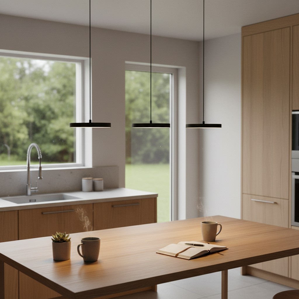 Feranox Designer Pendant Light sobre isla de cocina