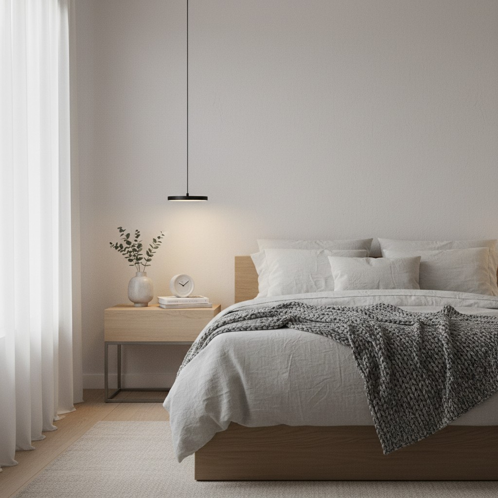 Feranox Designer Pendant Light en dormitorio