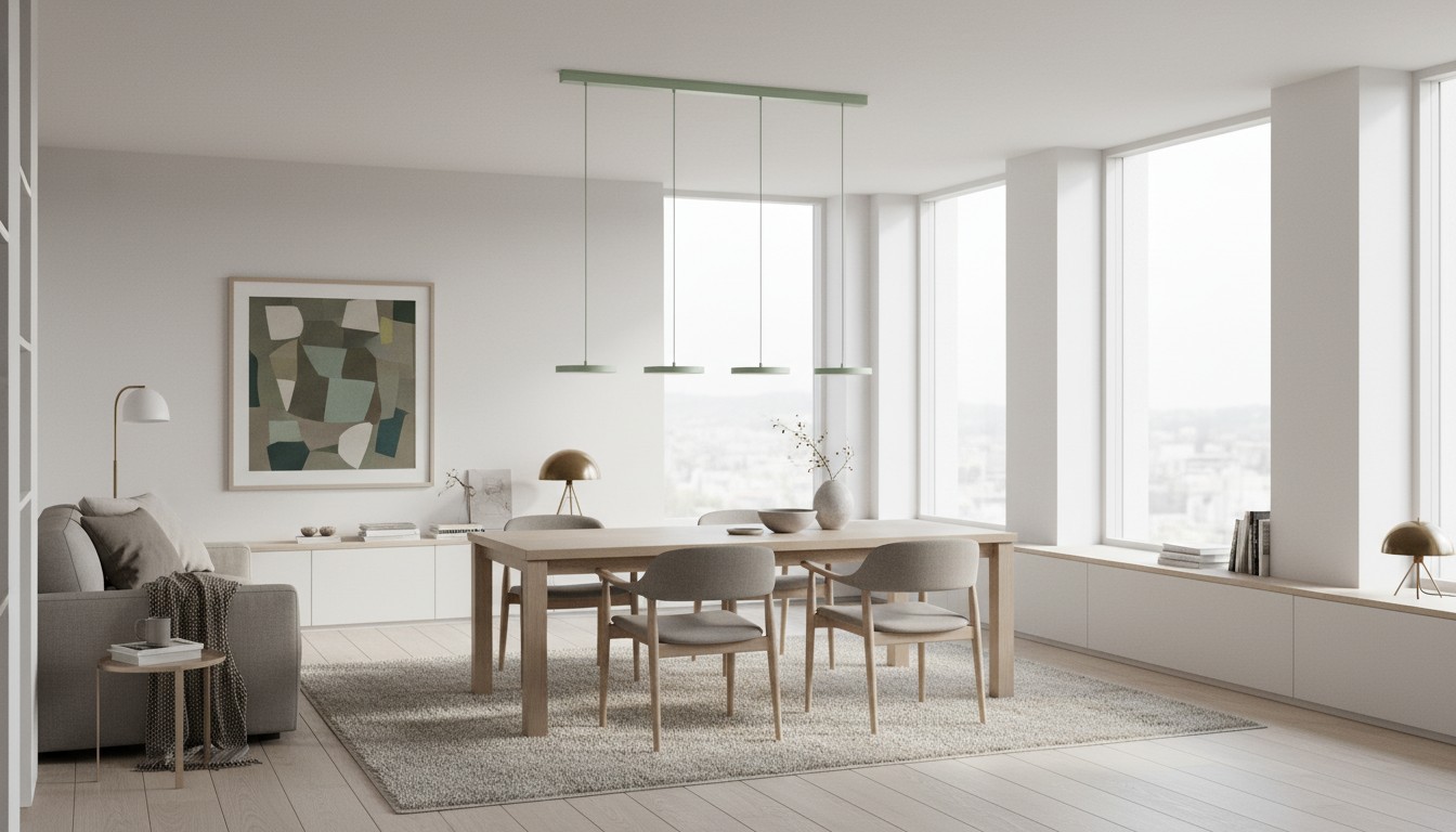 Feranox Designer Pendant Light en un comedor moderno