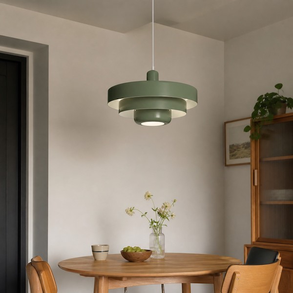 deep-green-tiered-metal-pendant-dining-space