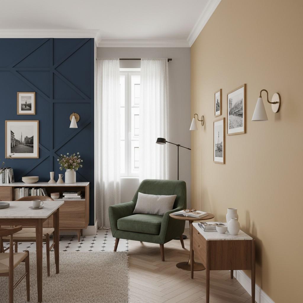 Curva Metal cone shade sconce room scene