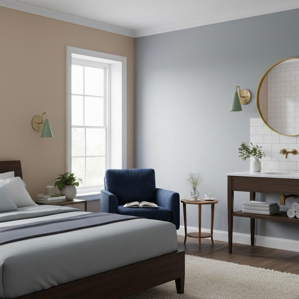 Curva Metal wall sconce styled in a room