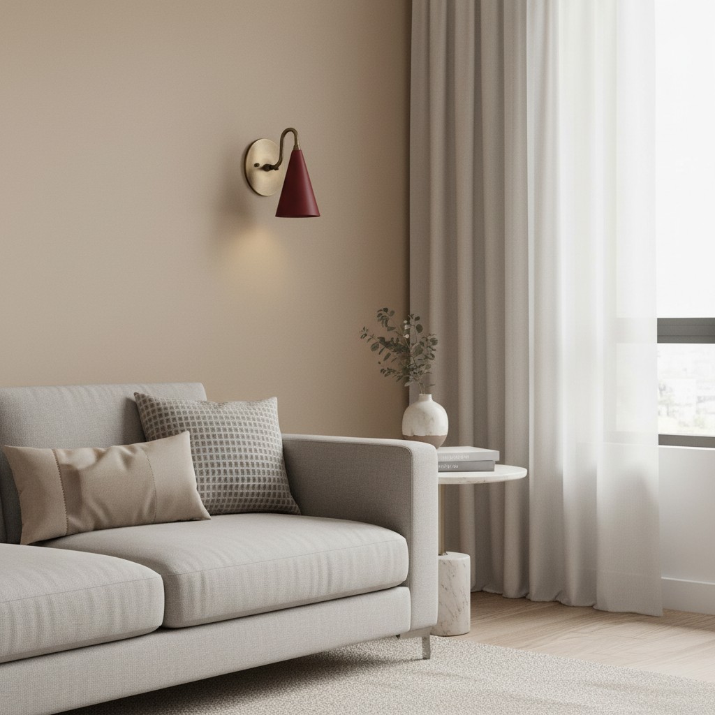 Curva Metal wall sconce in modern interior