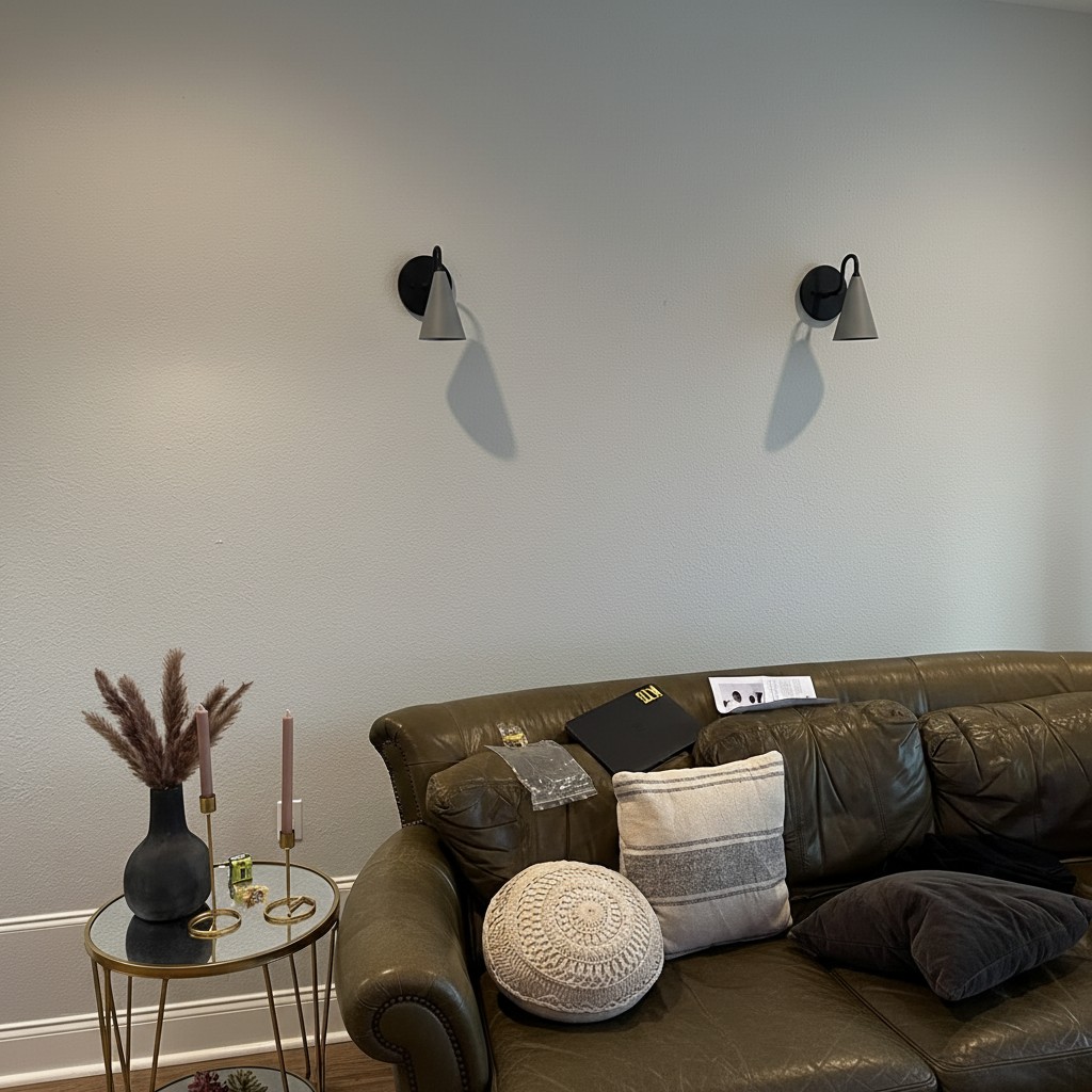 Customer living room photo with Curva Metal wall sconces