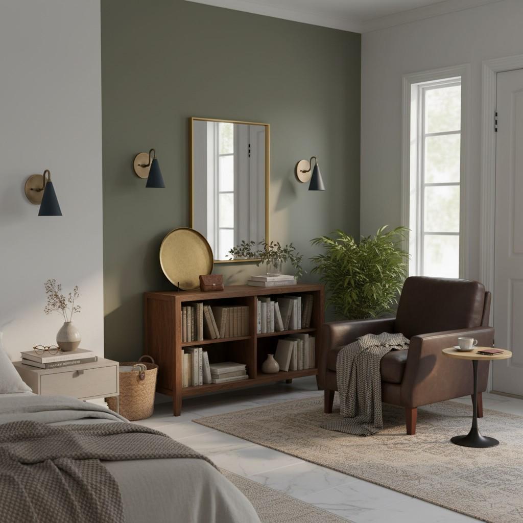 Curva Metal wall light in interior setting