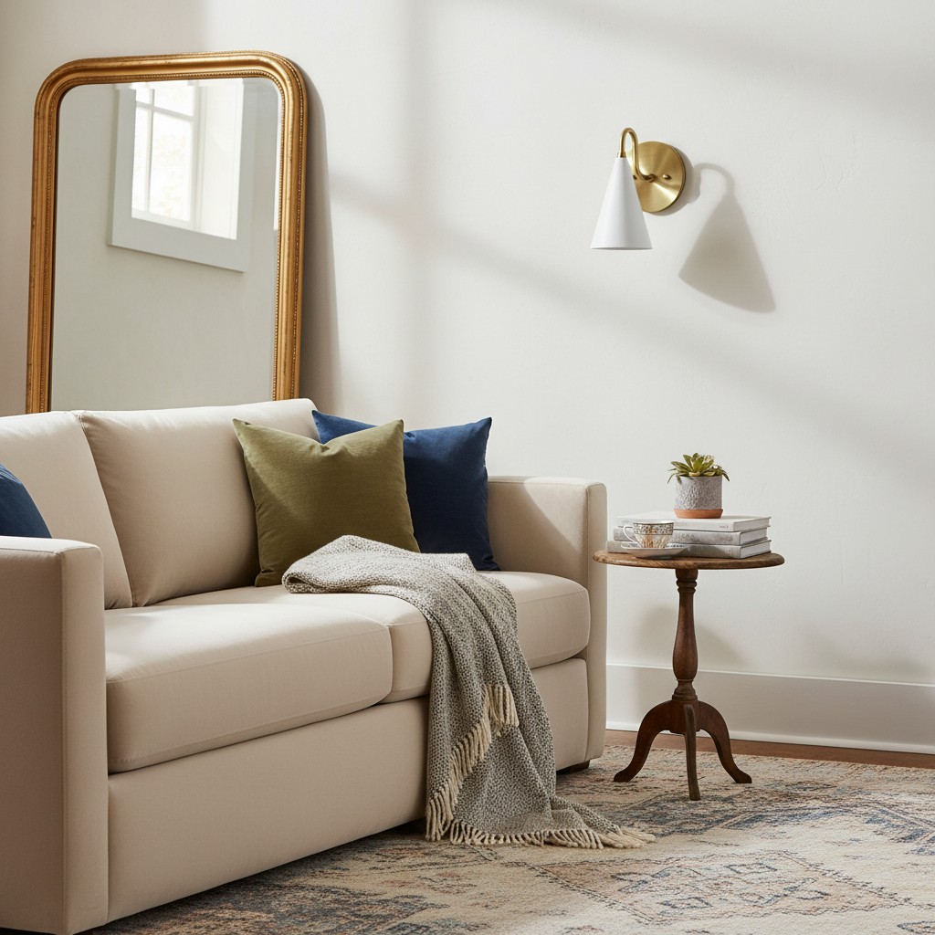 Curva Metal wall sconce in a living room