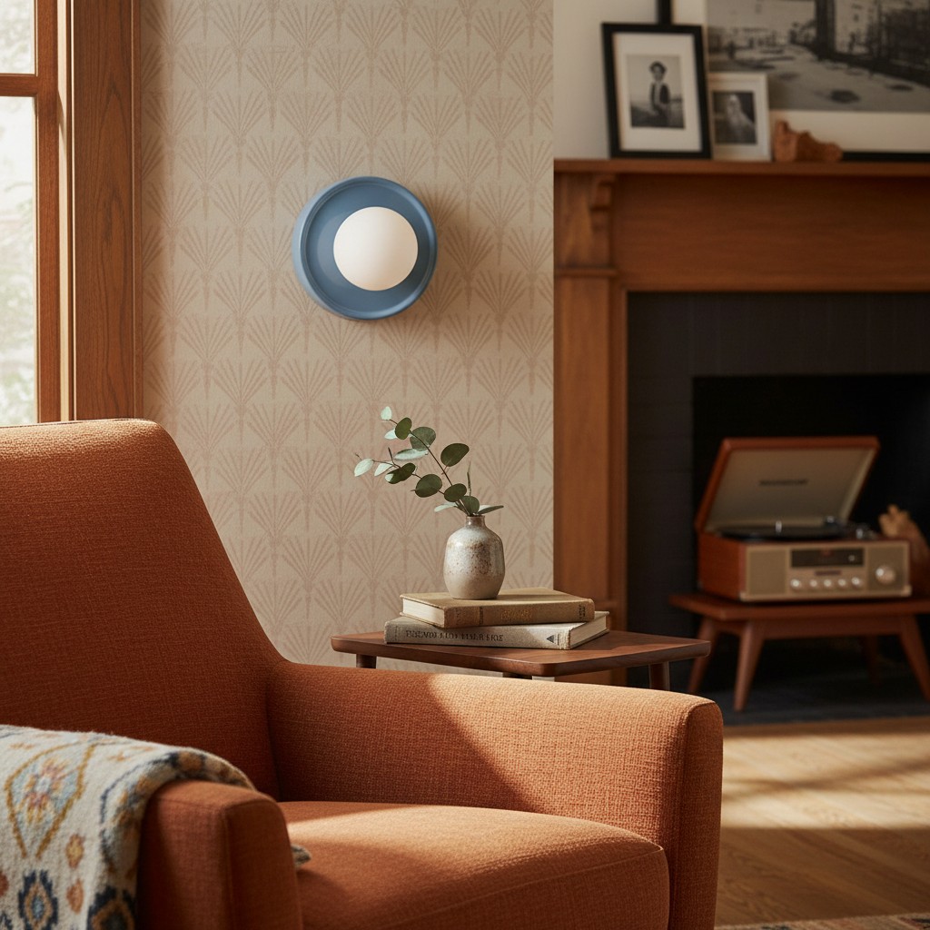 Aplique Solna azul en una sala cálida