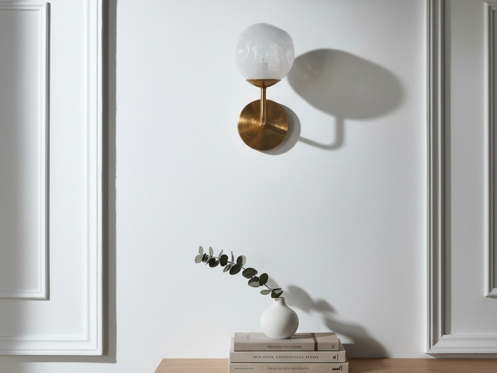 Modo wall sconce beside a decorative vase