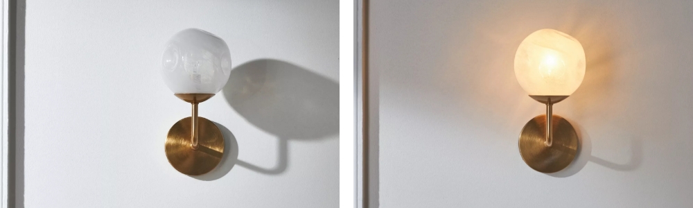 Switch light comparison for the Modo wall sconce