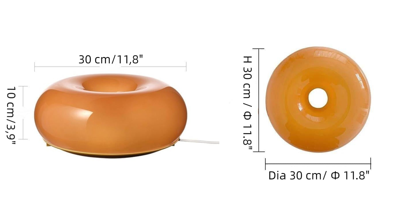 Diagrama de tamaños de lámpara de pared y lámpara de escritorio