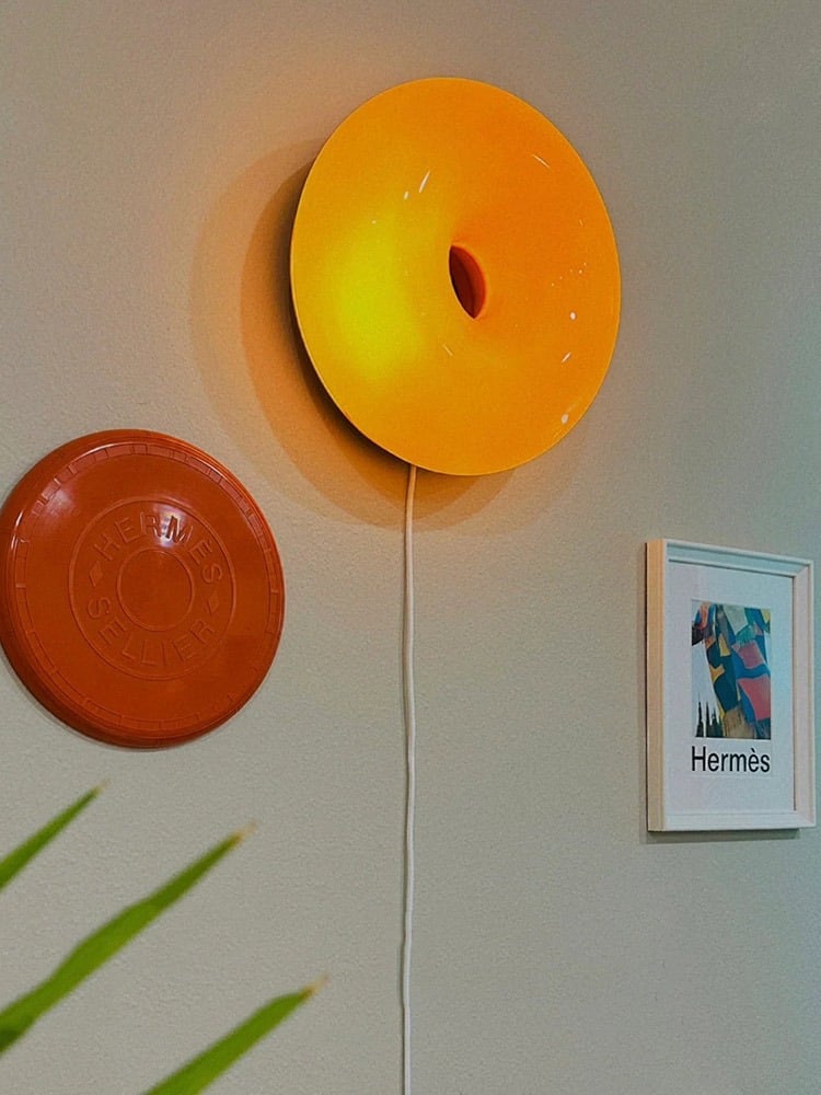 Estilo de lámpara donut naranja de pared