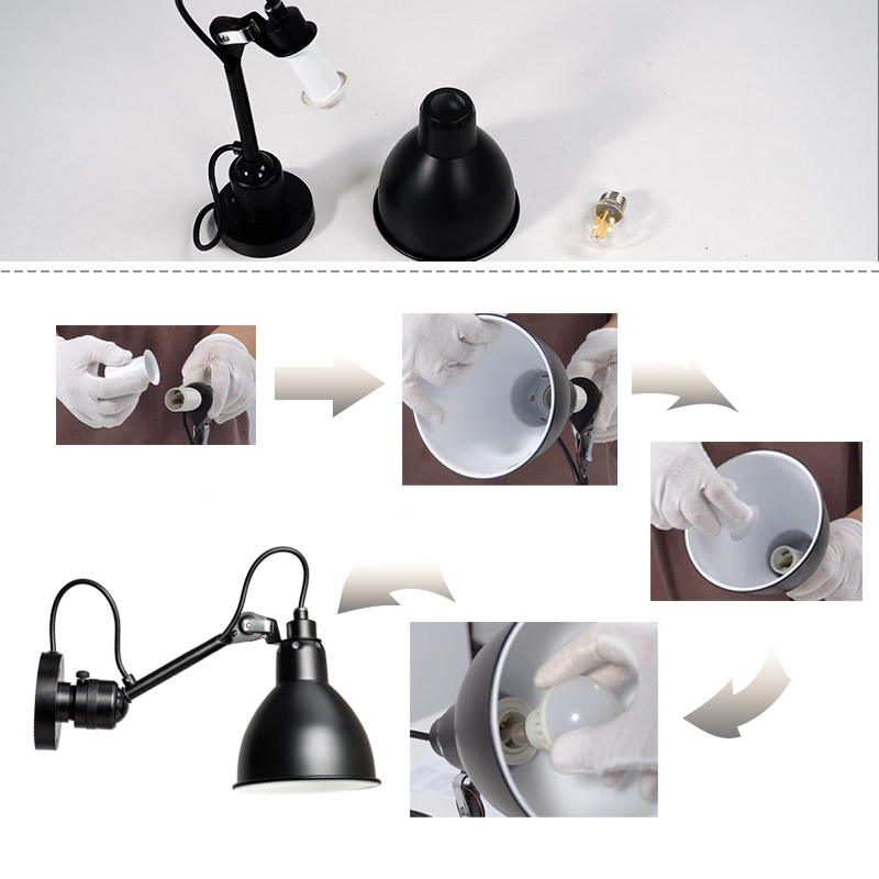 Installation steps for the wall light