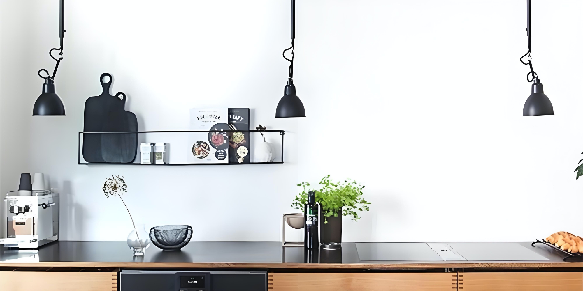 Nordic rotatable swing arm wall light in a kitchen setting
