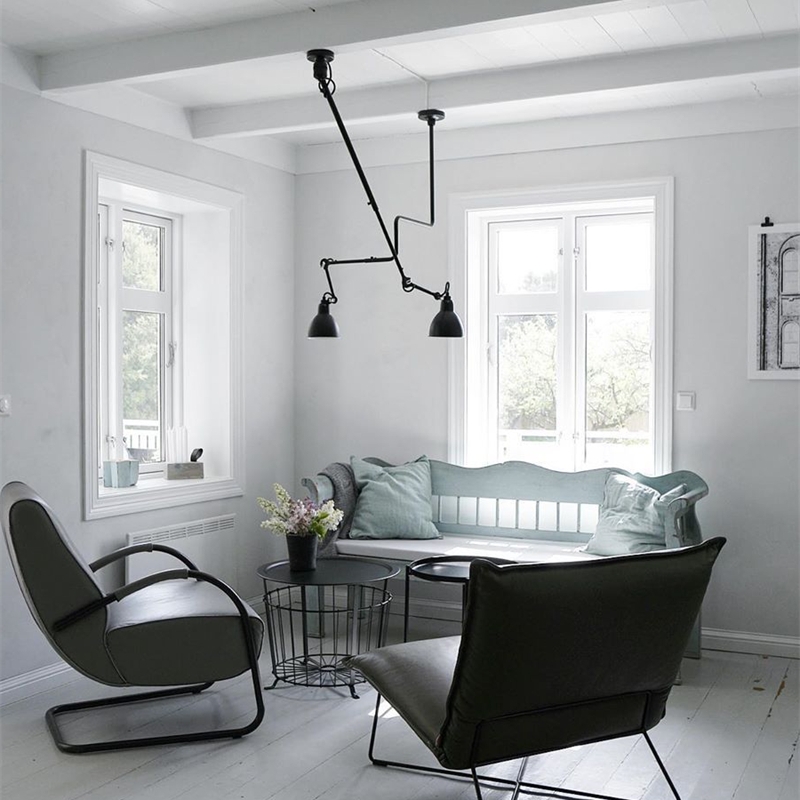 Adjustable wall light in a living room