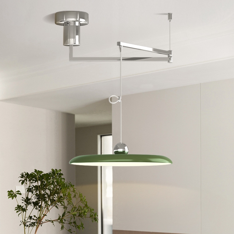 Lámpara colgante verde en sala