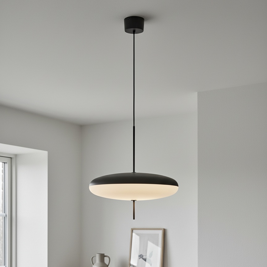 Elliptische Pendelleuchte im Innenraum