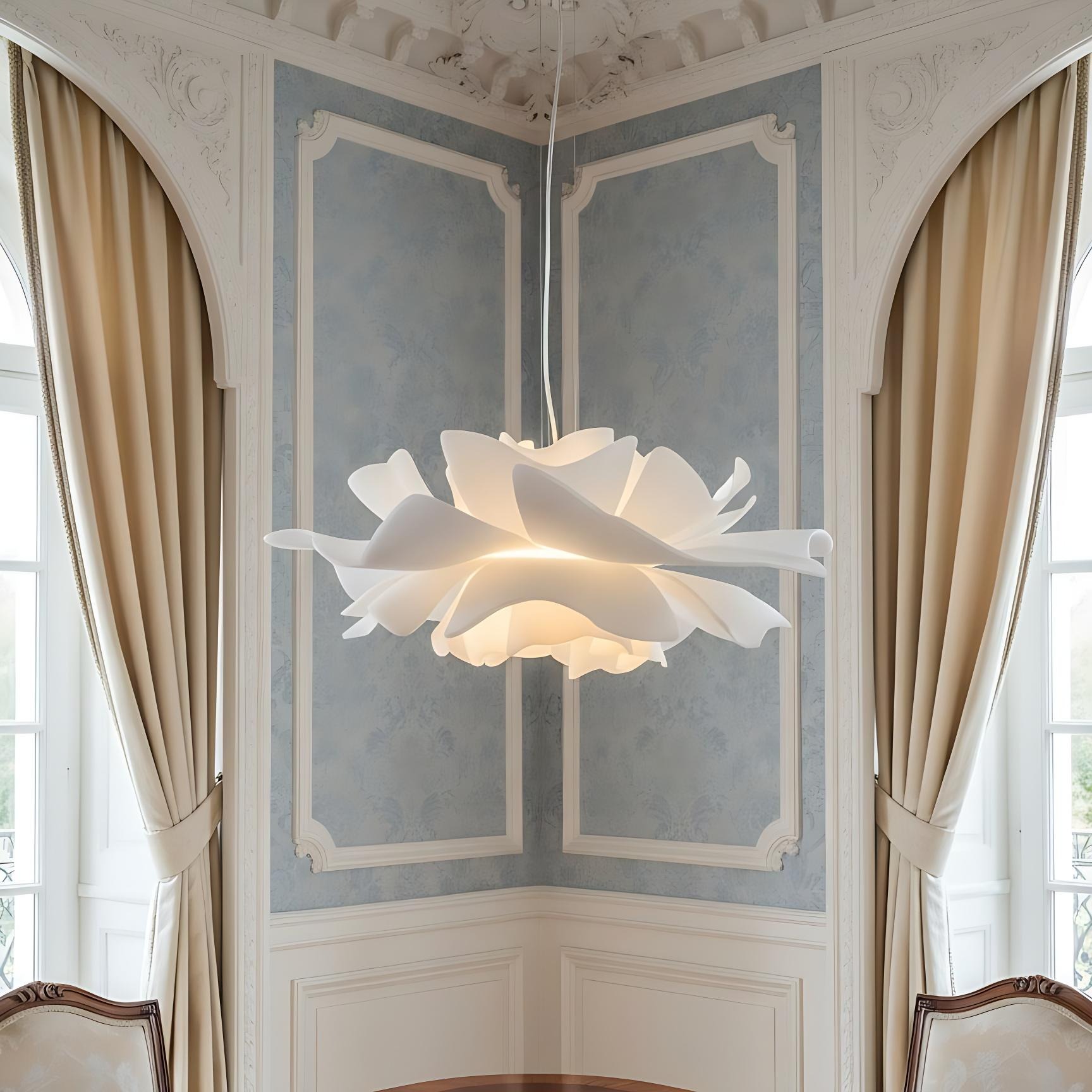 Lámpara colgante Nordic Flower en un rincón interior