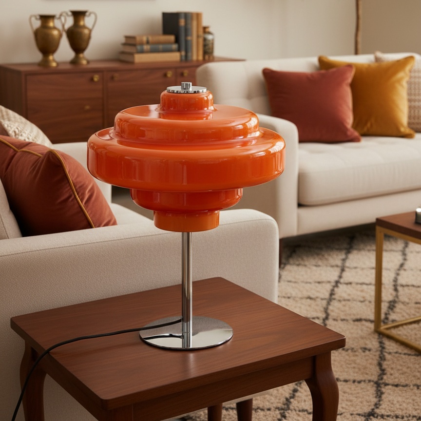 Lámpara de mesa Koloro en ambiente de salón
