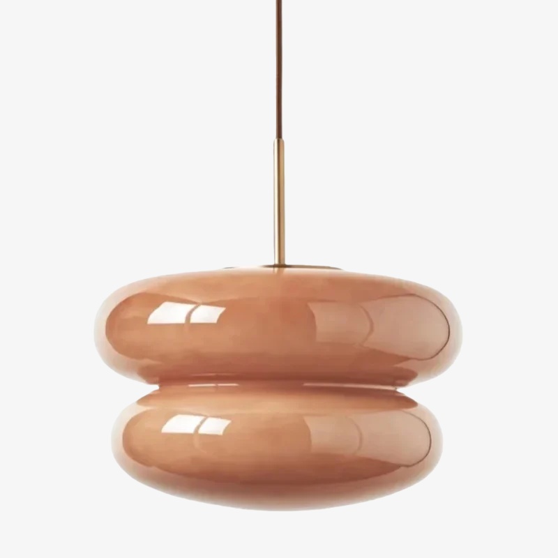 Lámpara colgante de cristal opalino en amarillo claro