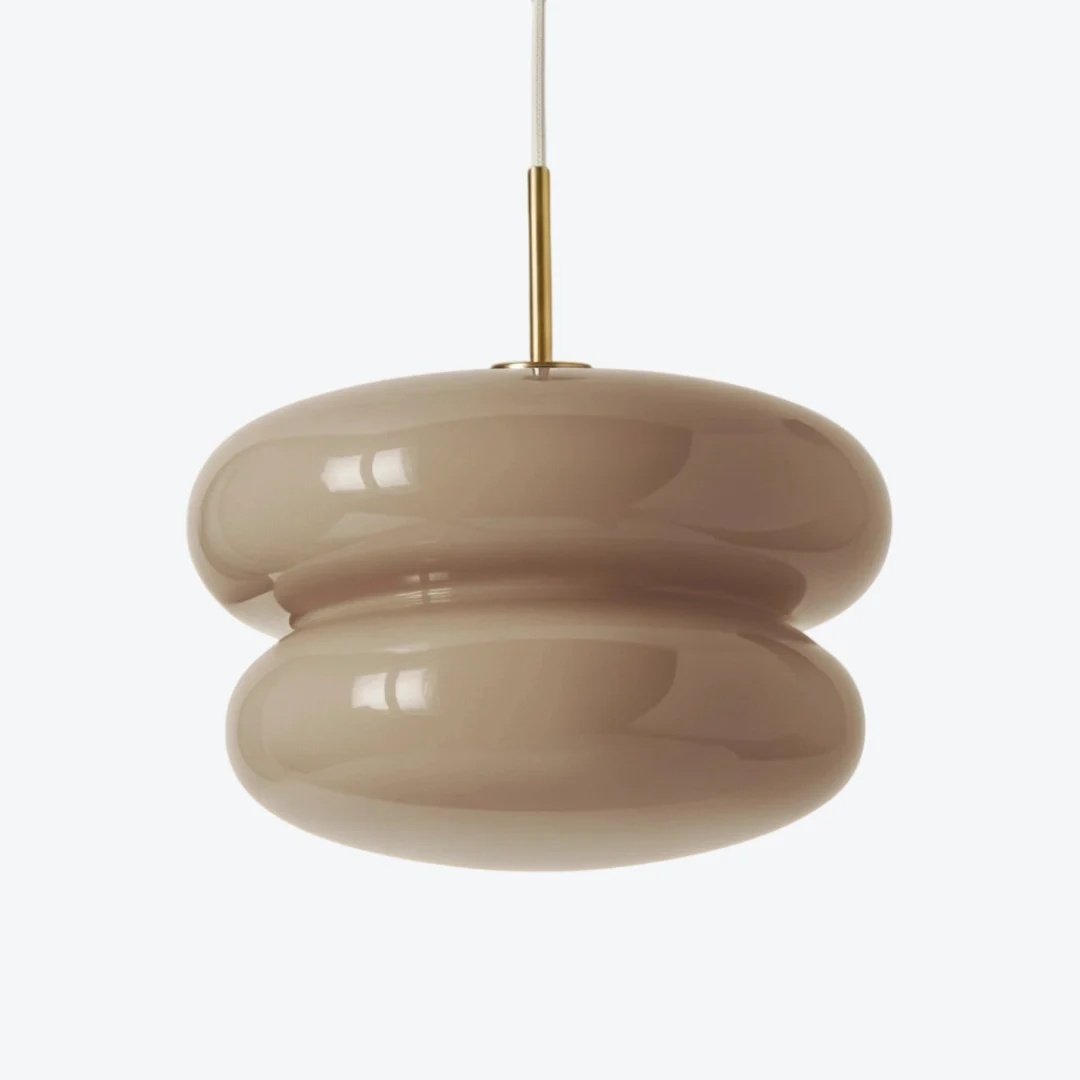 Lámpara colgante de cristal opalino en gris