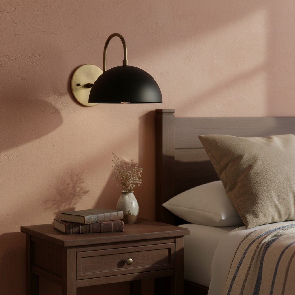 Lámpara de pared junto a dormitorio