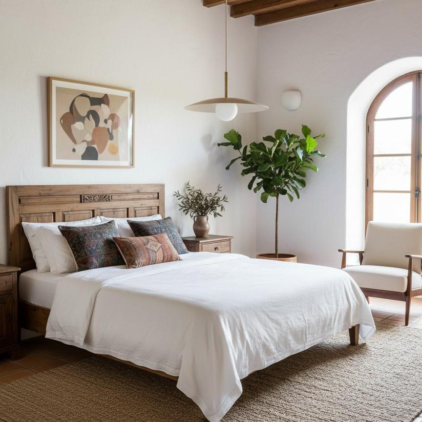 Colgante Curva en dormitorio