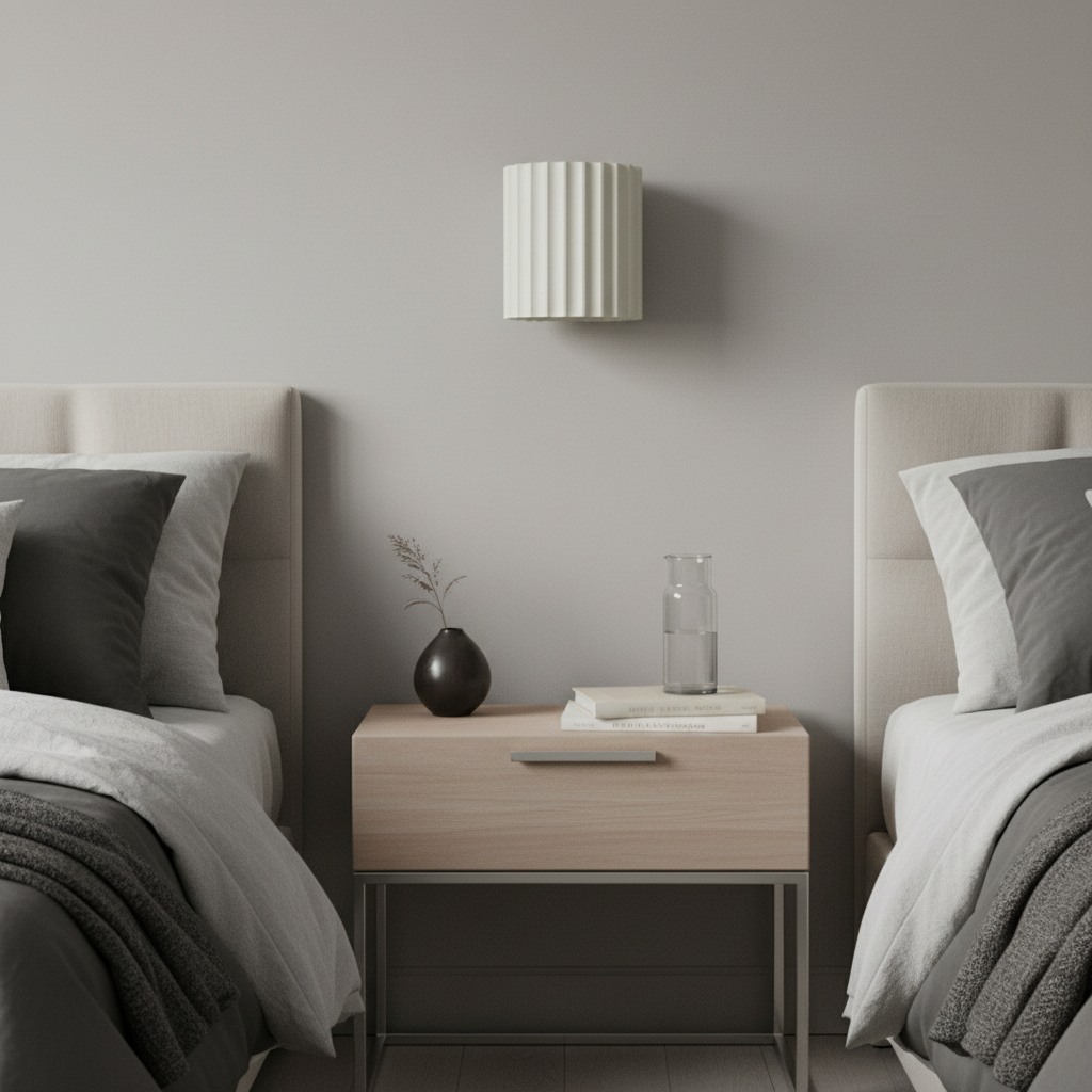 Aplique blanco en dormitorio