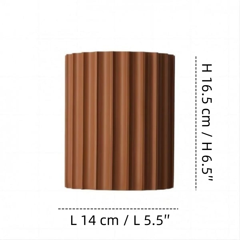 Dimensiones de la lámpara de pared acanalada