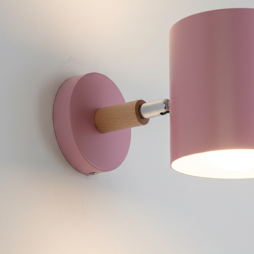 Detalle de lámpara Nordic Macaron rosa