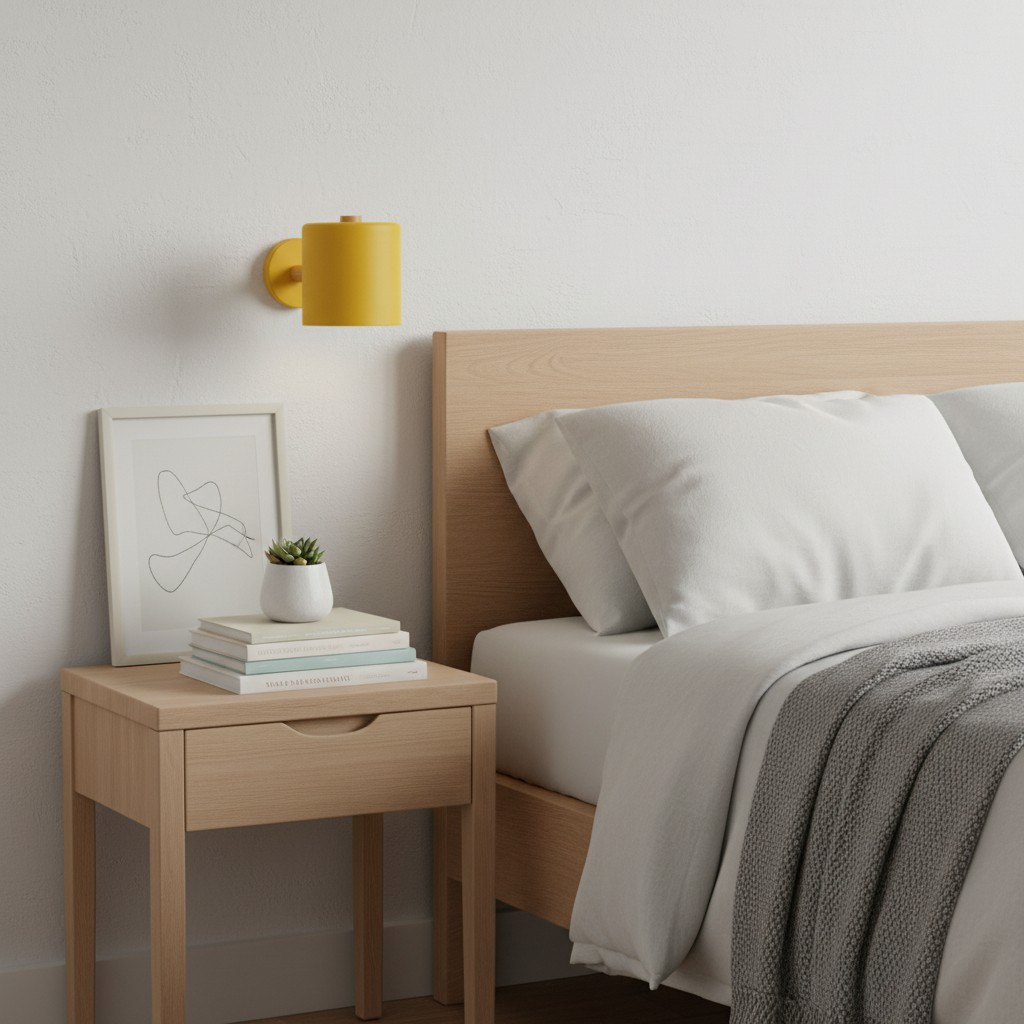 Estilo de pared Nordic Macaron en dormitorio
