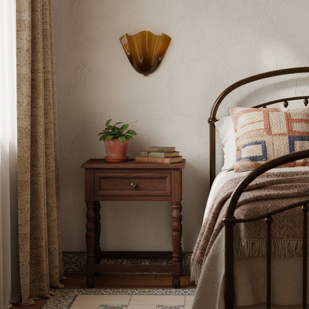 Aplique Bellina junto a cama