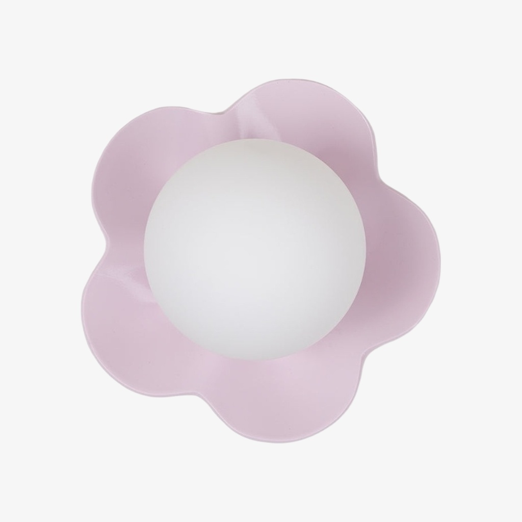 Lámpara de pared floral blanca