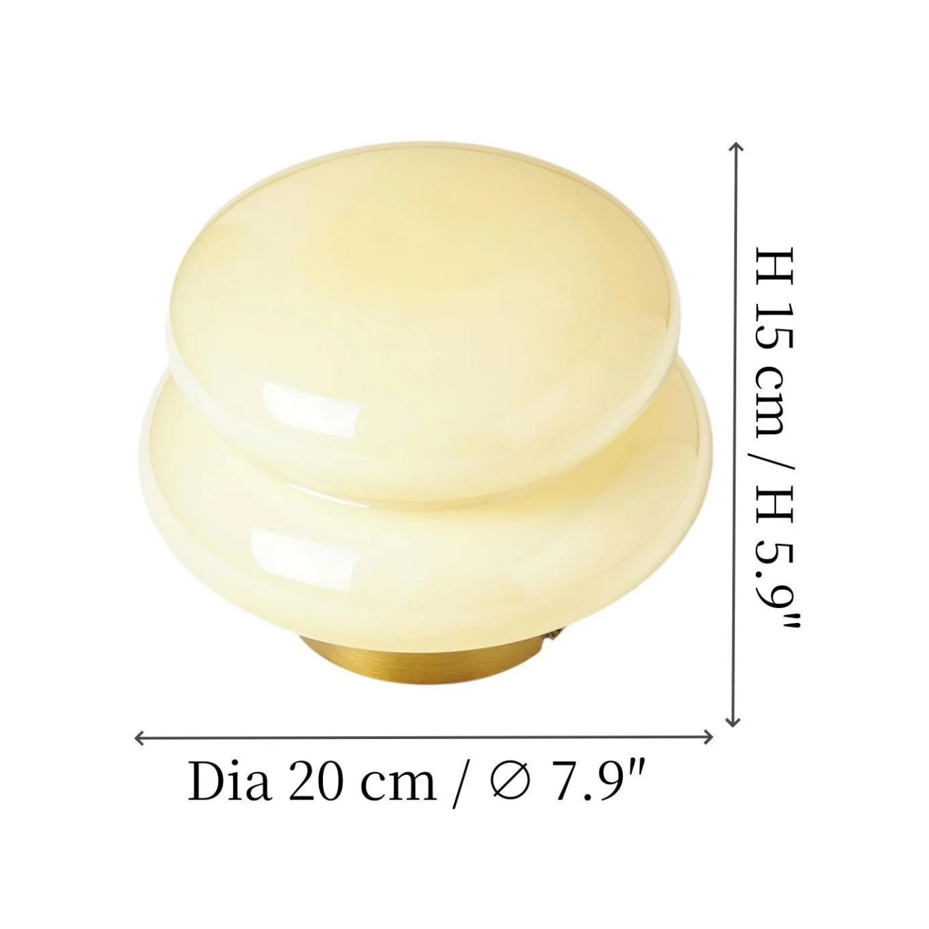 Dimensiones de la lámpara de pared: diámetro 20 cm y altura 15 cm