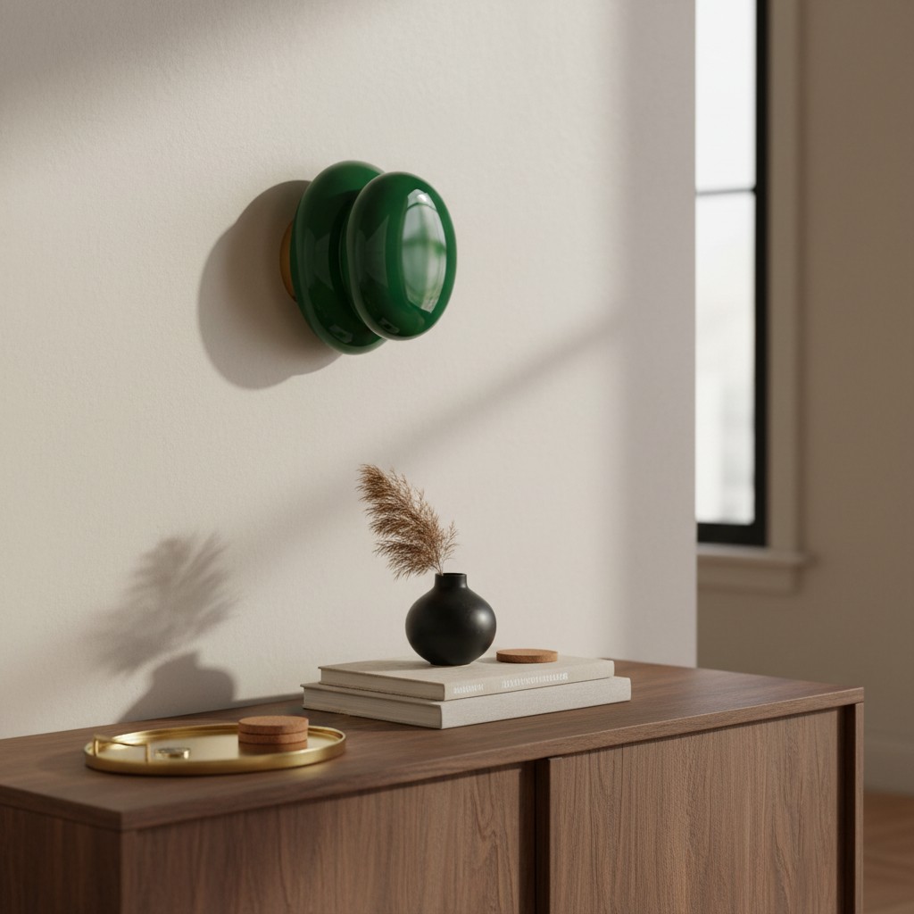 Lámpara de pared verde en interior moderno