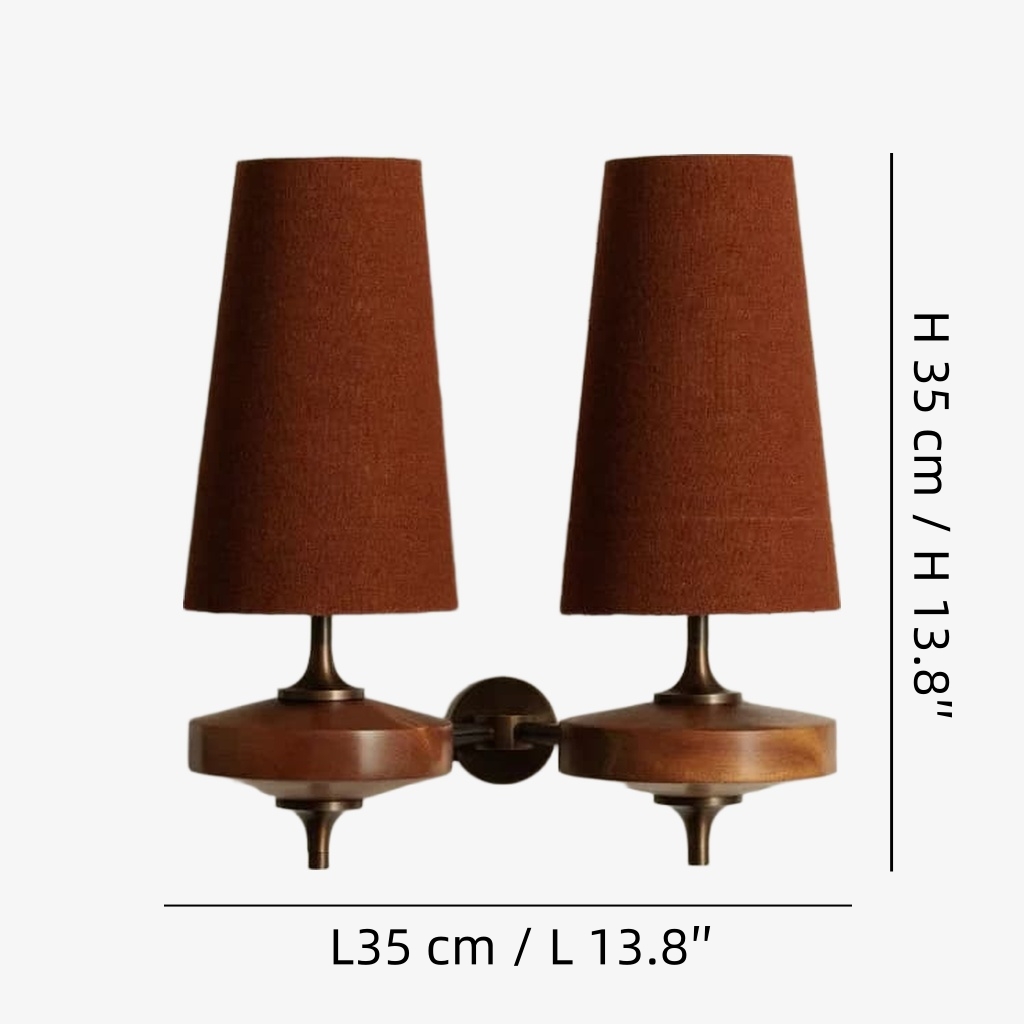 Medidas del aplique de dos luces: L35 cm x H35 cm