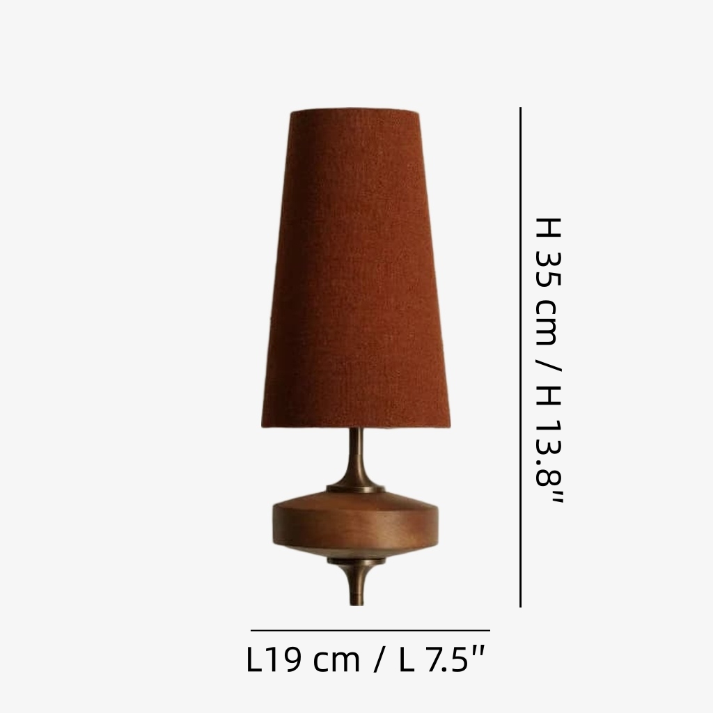 Medidas del aplique de una luz: L19 cm x H35 cm