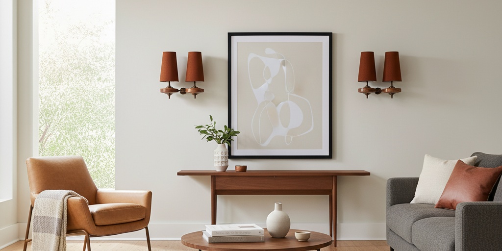 Elegante aplique de pared en un interior acogedor