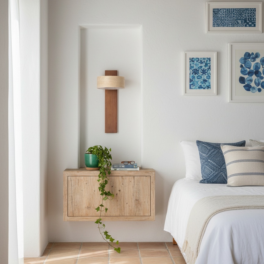 Estilo de dormitorio con aplique de pared