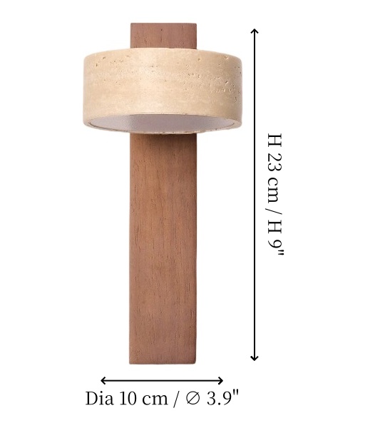 Parámetros y dimensiones de la lámpara de pared