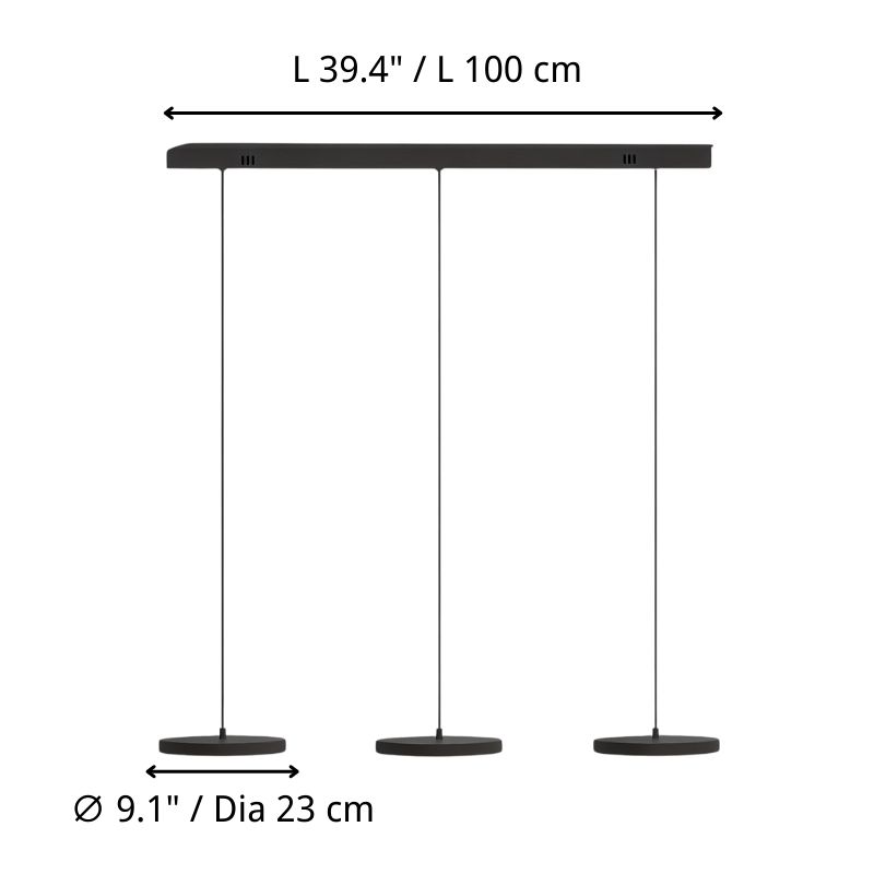 Tamaño del producto Feranox de tres luces