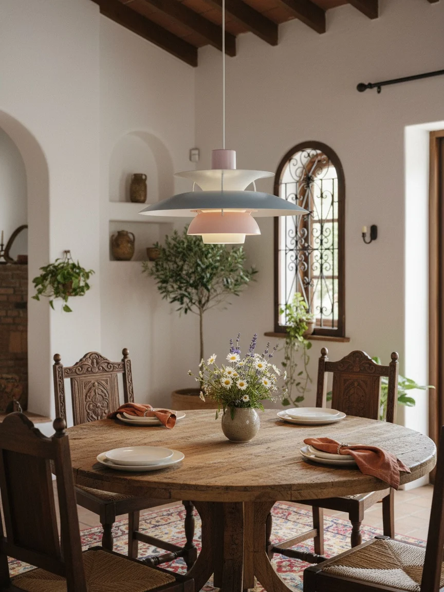 Colores brillantes en comedor