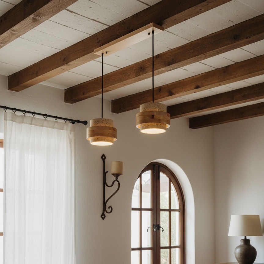 Lámpara de travertino en habitación
