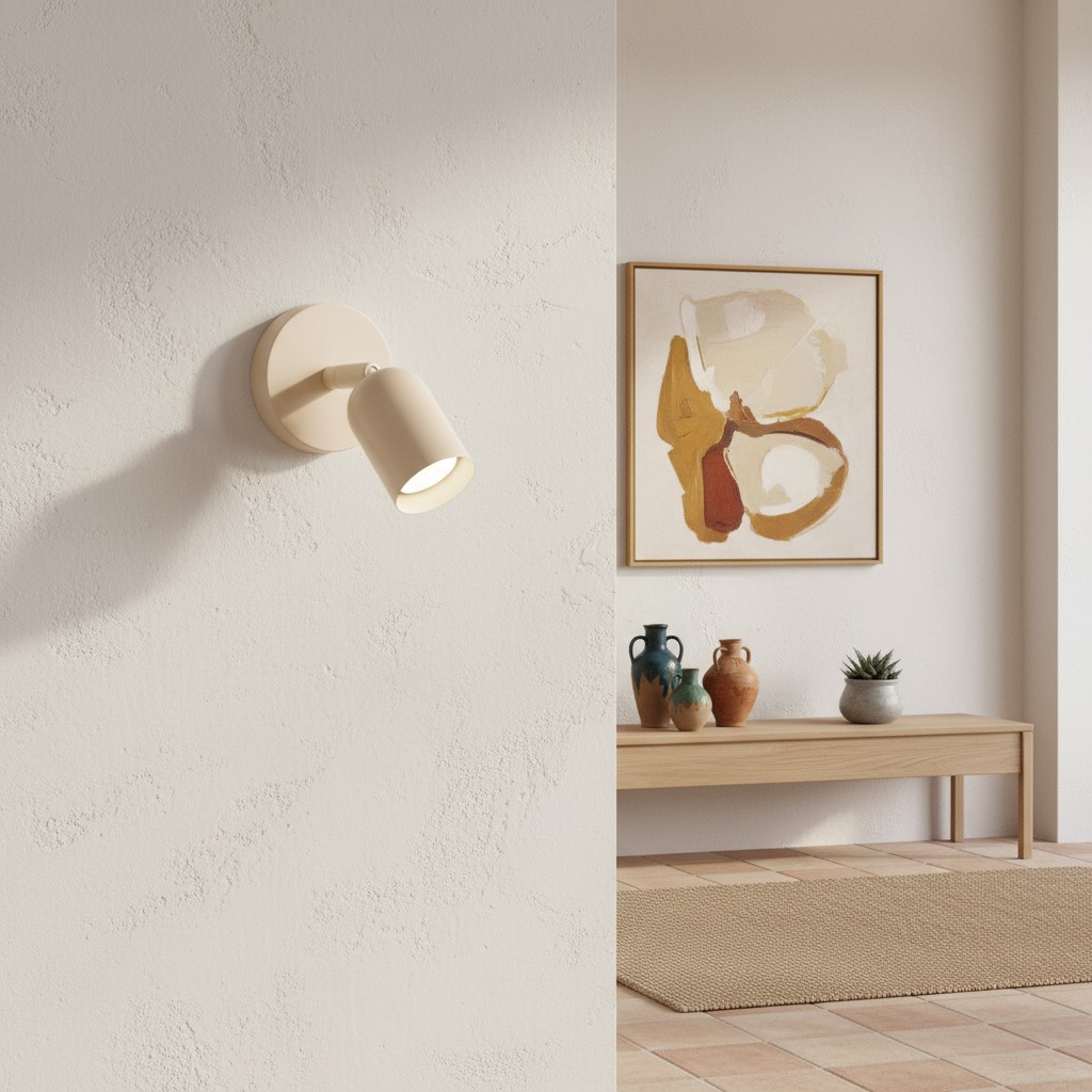 Lámpara de pared en pared con mesa auxiliar