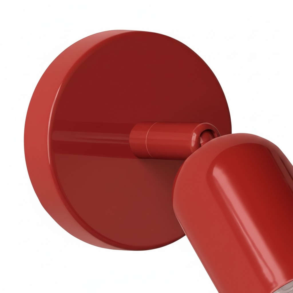 Detalle de lámpara de pared roja