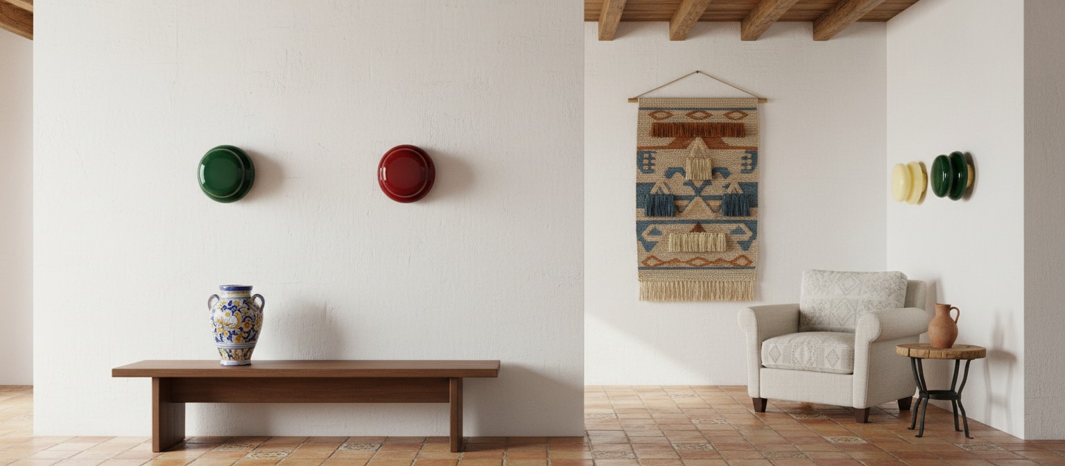 Lámpara de pared de cristal opalino en una estancia