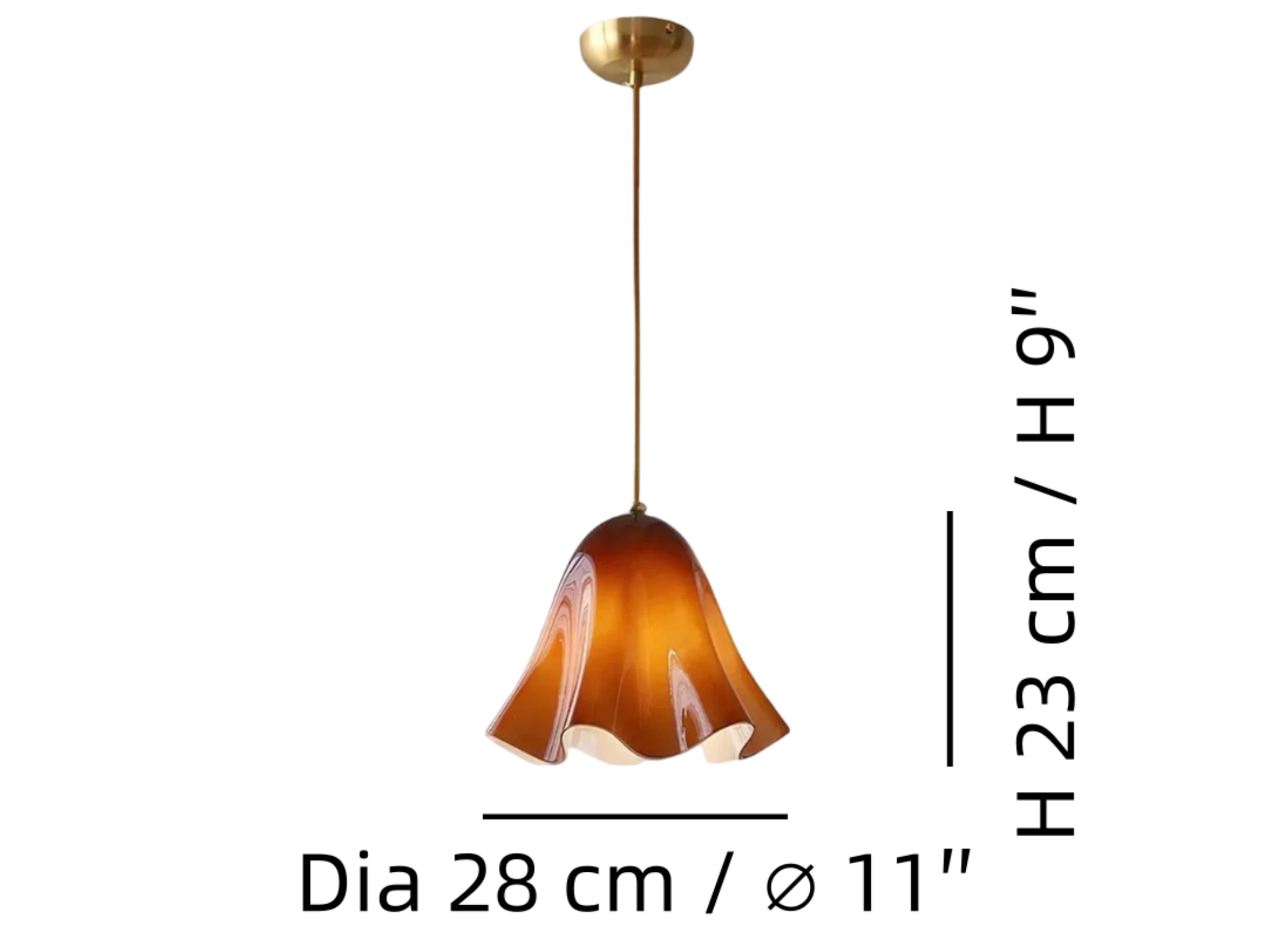 Medidas de la lámpara colgante Bellina