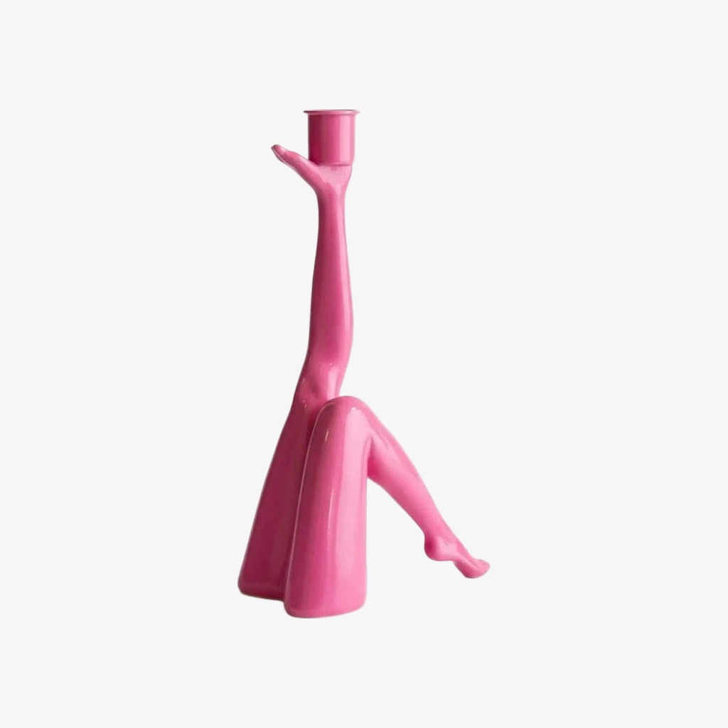 Candelabro escultural Kickra negro sentado