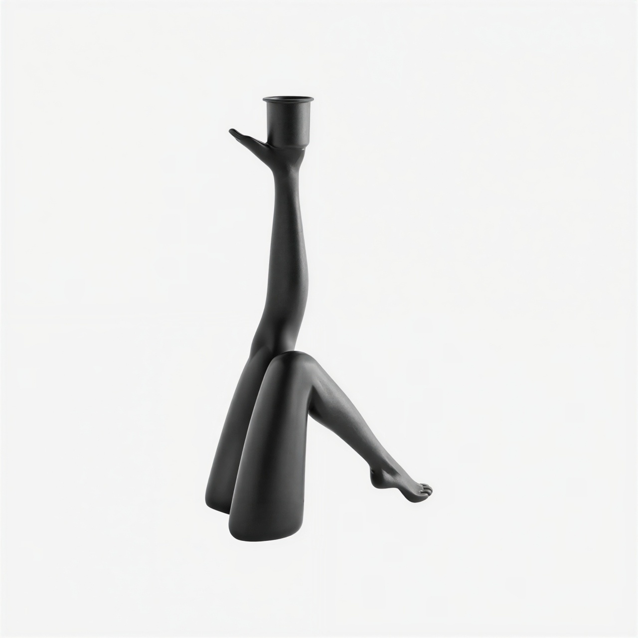 Candelabro escultural Kickra dorado de perfil