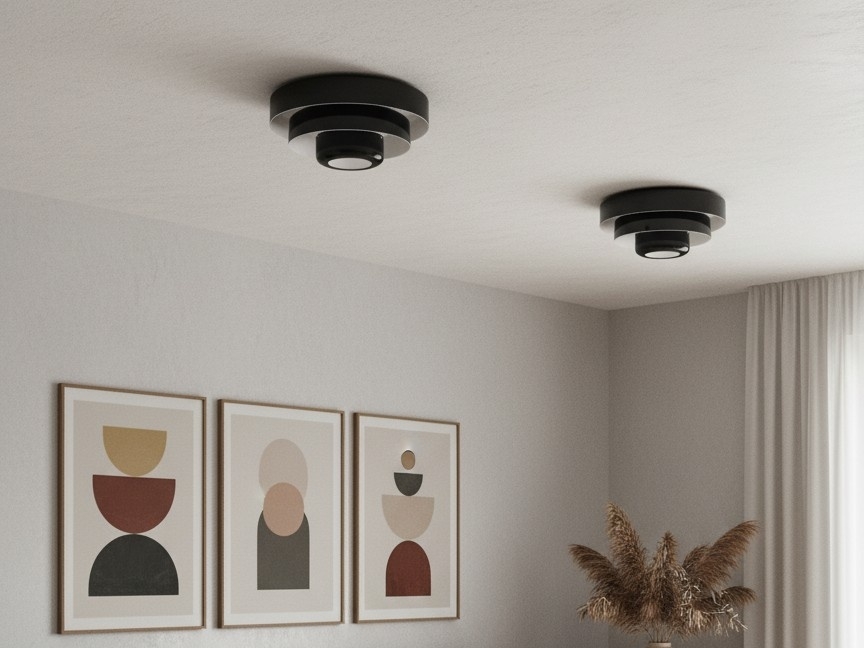 Lámparas Veleora negras en una habitación