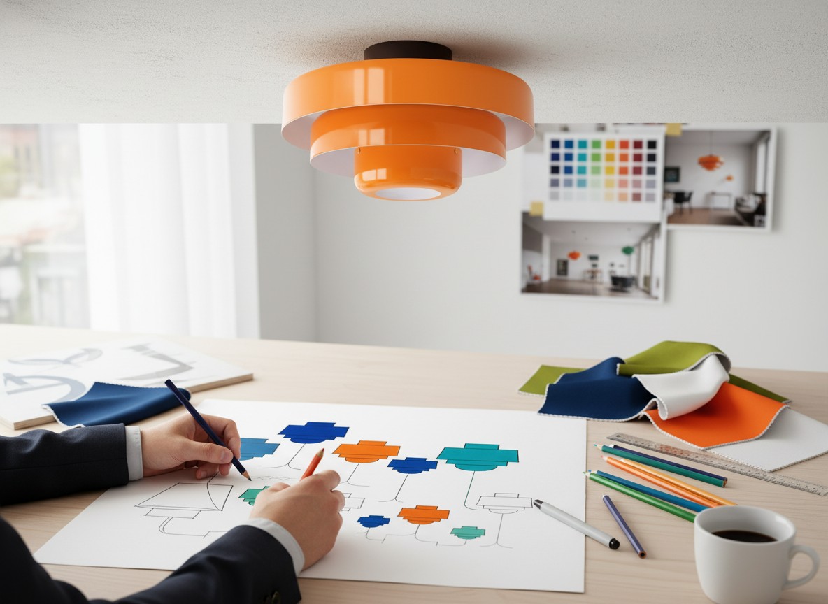 Concepto de diseño Bauhaus de la lámpara Veleora